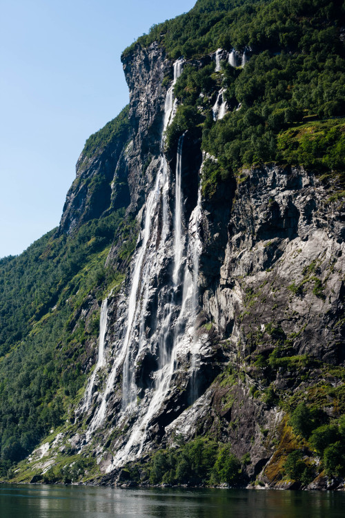 The Seven Sisters waterfall in Geirangerfjord. 410 vertical metres of wonder.