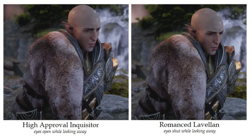 ma-salath:kreebby:kreebby: I was curious about whether Solas looks at Lavellan differently from