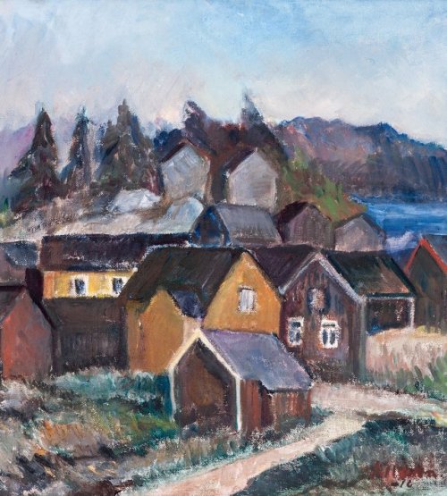 Town Landscape   -   Tyko Sallinen , 1916Finnish, 1879-1955Oil on canvas,51 x 47,5 cm.