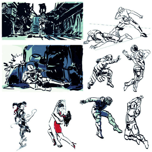 Dynamic poses. . #motion  #military #guns #scifi #conceptart #sketchbook #illustration #games #