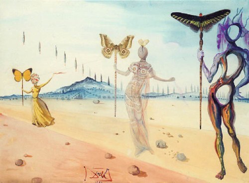 La Promenade: Figures et Papillons by Salvador Dalì, 1958