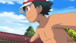 th3dm0n:  Ash Ketchum - Summer’s Here Original Artwork (Screenshot) is from the Pokemon X&amp;Y Anime Series,  Episode “Rival Battle Sanbon Shōbu! Asu ni Mukatte!!”, edited by dm0n.© Names &amp; Characters are Copyrighted by Pokémon/Nintendo.No