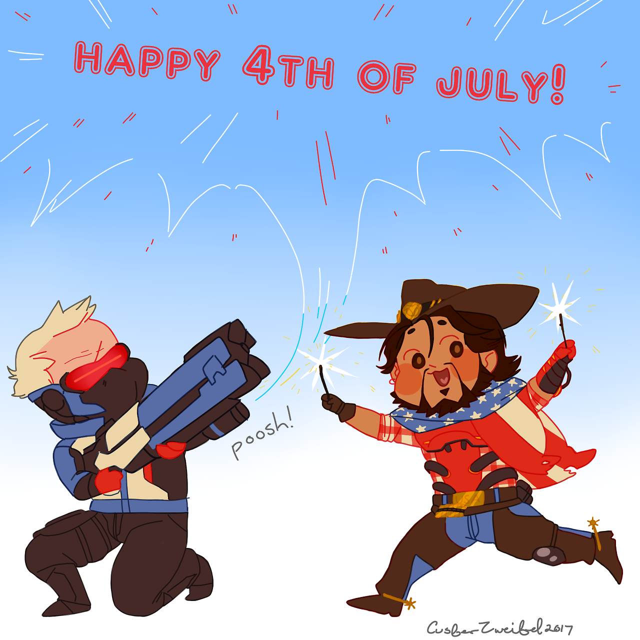 vermillionsketcher:  a couple of america boys saying happy birthday to america!
