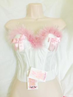 fragilepony:  Vintage Pink Babydoll Feathered Bustier at Fragile Pony (business cards by nich0lael) FRAGILE PONY 