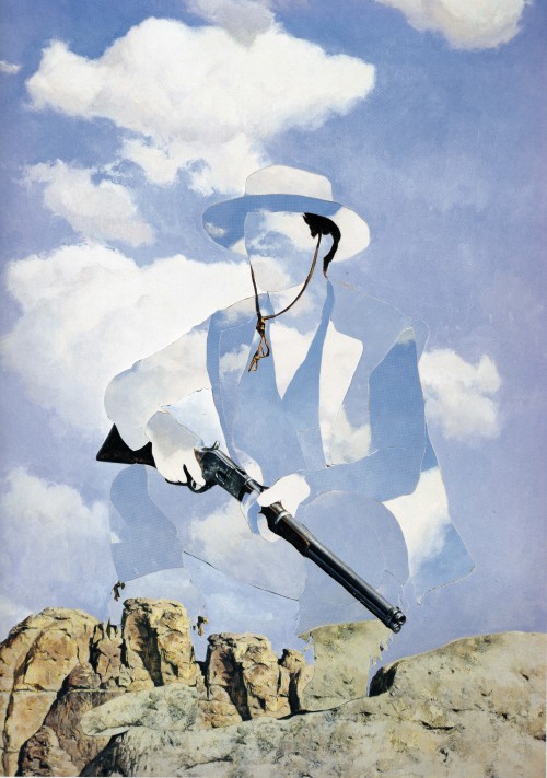 michaeltunk: “ The Unknown Rider in Throw A Tall Shadow” cut paper collage by Michael Tu