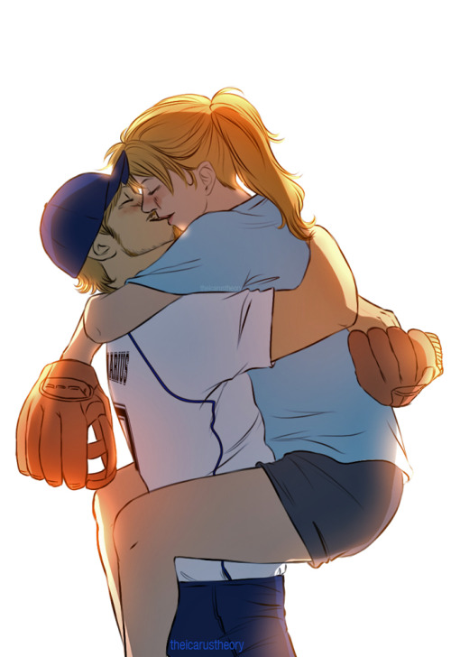 I REALIZE I POST A LOT OF COUPLES SMOOCHIN ON THIS BLOG BUT HERE HAVE SOME MORE! ADS AU where the coach and jean’s mum are college sweethearts and they like to play catch on lazy afternoons and kiss a whole lot! Happy Birthday quartetship !!! <3