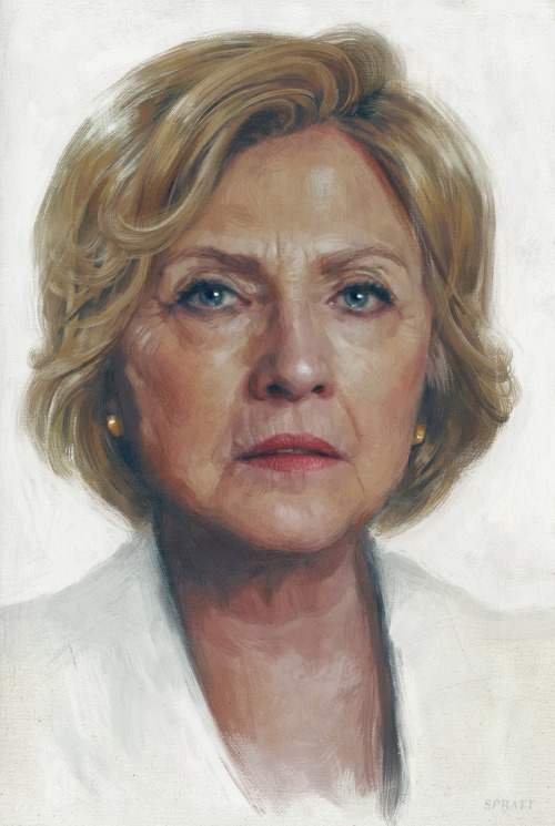 coelasquid: samspratt: Portrait of Hillary Clinton by Sam Spratt When Obama beat Romney, I’ll 