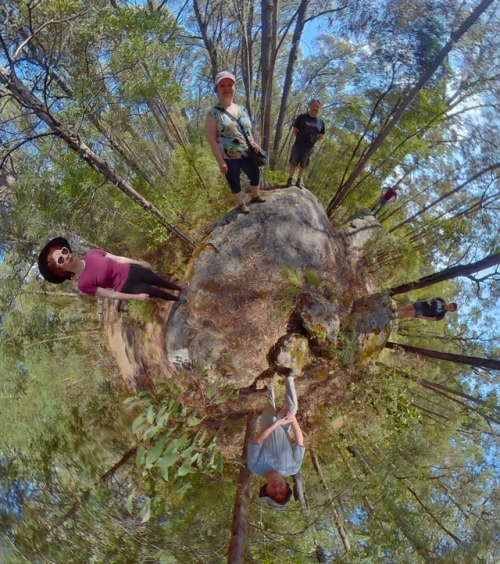 Rock Top Group Photo - Today I went exploring the bush with friends and my new 360 camera. There wer