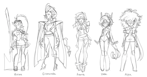 emilywarrenart:  just some character redesign sketches, was having fun with my ladies. (also the golden girls) 