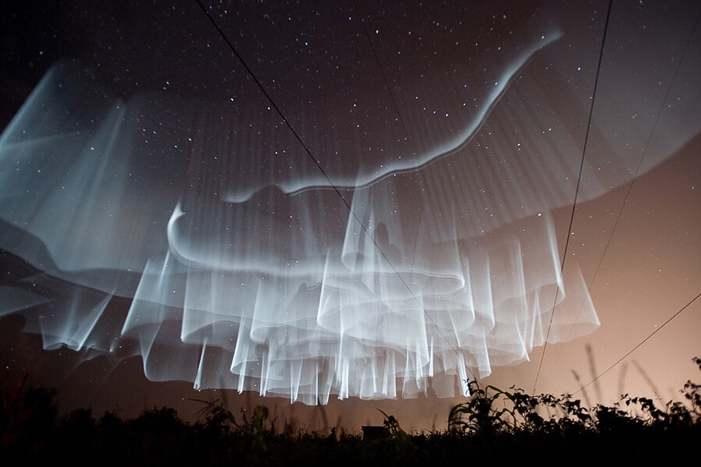 culturenlifestyle:  Rare White Curtain Auroras Seen Over Finland Behold stargazers,