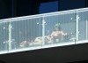 Saw these 2 girls way up at the Cosmo. Why is it the dude has clear glass and the