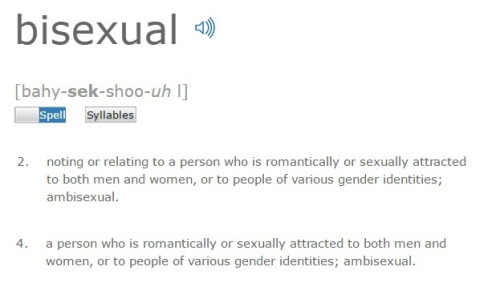 bialogue-group:  Bisexual  adjective2.  noting or relating to a person who is romantically or s