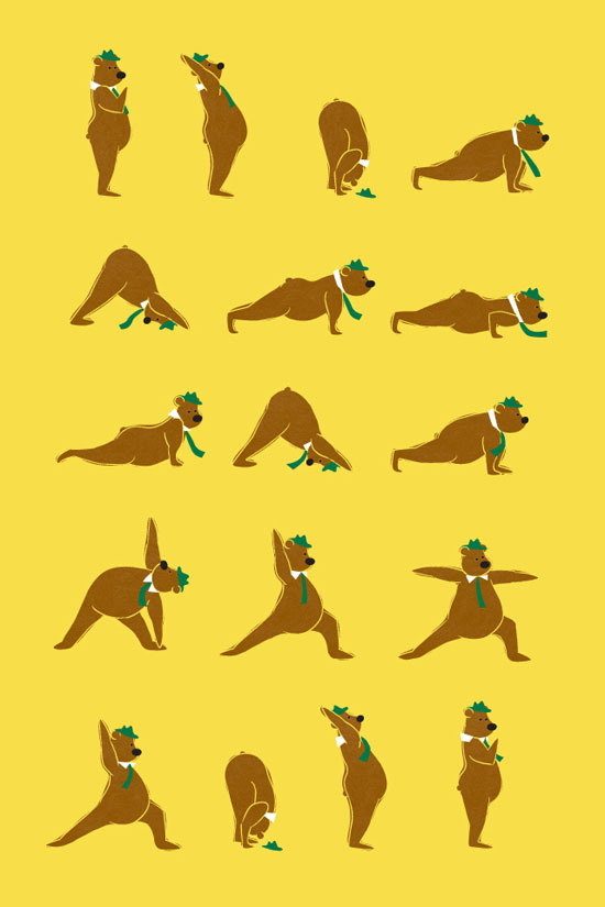 greatist:  This is how we’re starting the weekend: yoga with Yogi Bear. (via Picnic