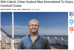 theonion:  Shit-Caked, Urine-Soaked Man Determined