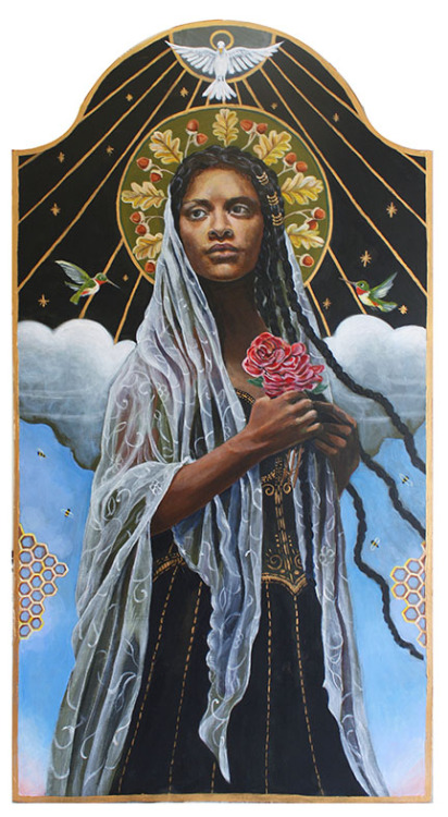 fyblackwomenart:Mother of Mysteries, Acrylic on Wood  – Sue Ellen Parkenson