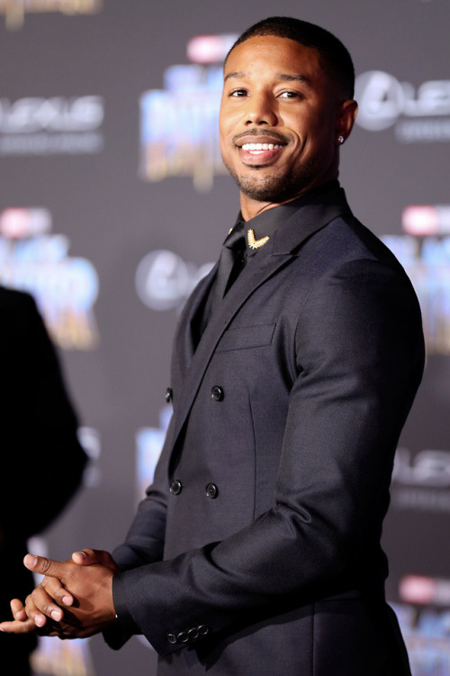 celebsofcolor:Michael B. Jordan attends the premiere Of Disney and Marvel’s ‘Black Panth