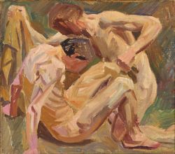thunderstruck9:  Kai Grunth (Danish, 1885-1961), Den Værkbrudne [The paralytic], 1920s. Oil on canvas, 31 × 37 cm.   10