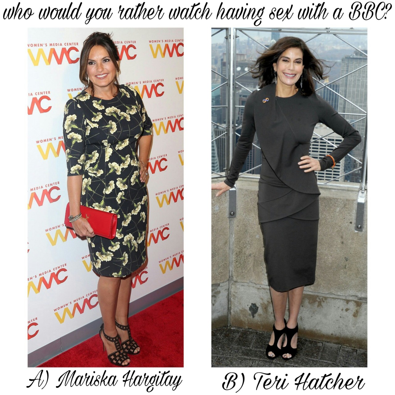 celebwhowouldurather:  Who would you rather watch having sex with a BBC?  A) Mariska