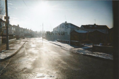 no parking.vivitar IC 100. tudor 200 iso. expired 04. double exposure.