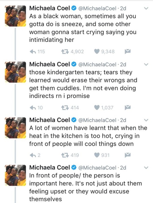 therealwineaunty:okayysophia:Michaela Coel on TwitterGON HEAD SIS