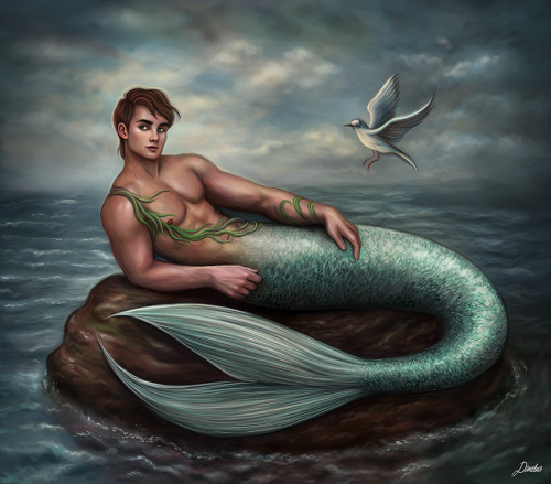  New #Merman arwork for #Mermay. I based him on a character from one of the old early 2000s Barbie m