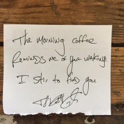 tylerknott:  “The morning coffee reminds me of your waking. I stir to find you.” — 	Daily Haiku on Love by Tyler Knott Gregson