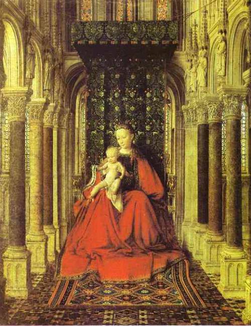 The Virgin and Child in a Church, 1437, Jan van EyckMedium: oil,wood