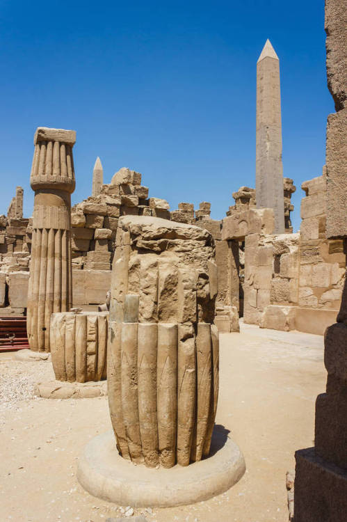 Closed papyrus columns at Precinct of Amun-Re, Karnak