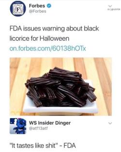 I think they’re confusing black licorice with Reese’s Pieces.  