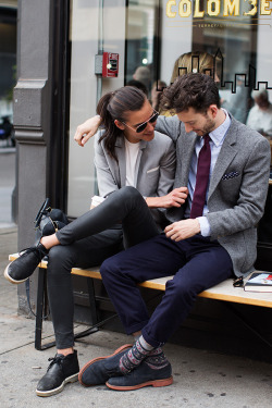 the-streetstyle:  On the Street….LaFayette St., New Yorkvia thesartorialist 