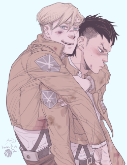 ricken-art:  SnK Fanart: Erwin and Nile in the early days. - Apr.23 2014 