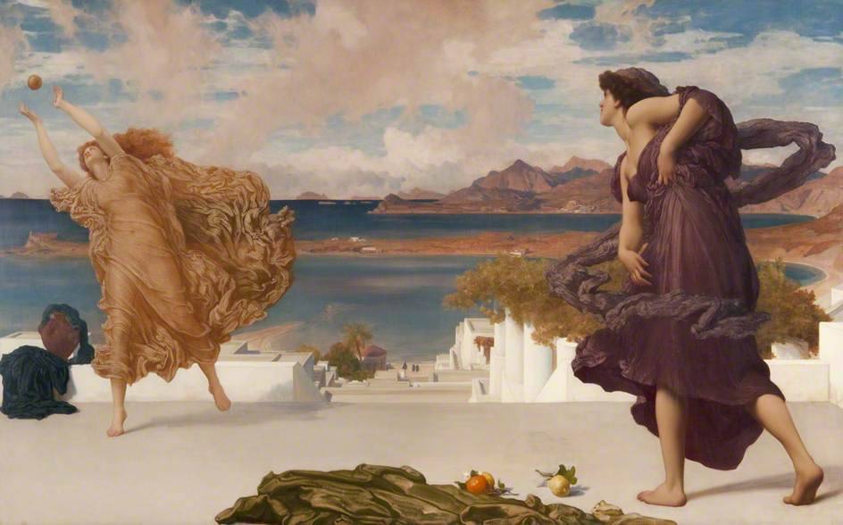 centuriespast:  Greek Girls Playing Ballby Frederic LeightonOil on canvas, 112.6
