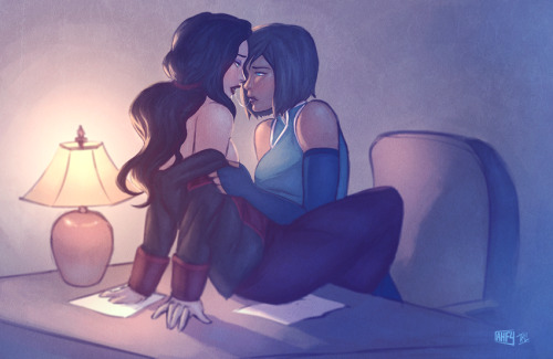 denimcatfish:  Long overdue Korrasami collab with iahfy. <: Because office lovin’ that’s why. 