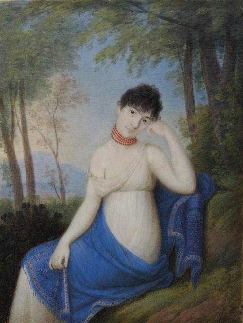 Giovanni Battista Gigola (1769–1841)Ritratto di giovane fanciulla in un paesaggio