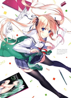 kuroya shinobu misaki kurehito saenai heroine no sodatekata sawamura spencer eriri disc cover seifuku thighhighs topless | #317115 | yande.re