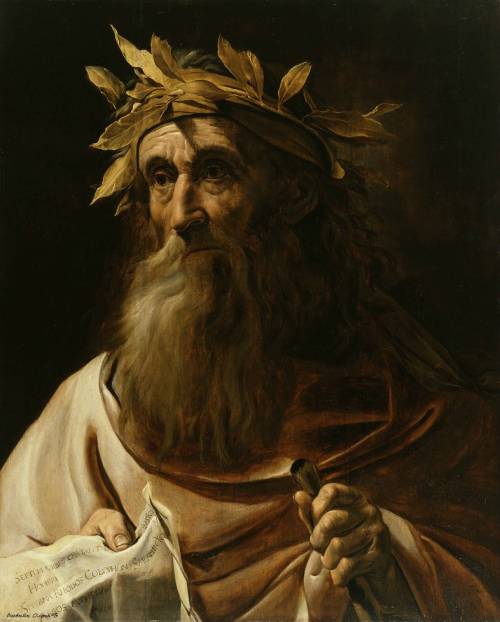 loumargi:Portrait of the poet Homer Michelangelo Merisi da Caravaggio (Italian, 1571-1610)