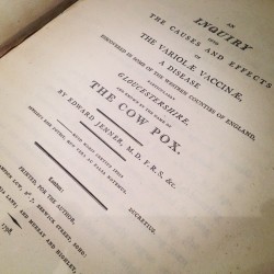 smithsonianlibraries:  It’s been said that English physician Edward Jenner (May 17,1749-Jan. 26,1823) saved more lives than any other human. Jenner developed the smallpox vaccine – the first successful vaccine – in 1798. In the late 18th century,