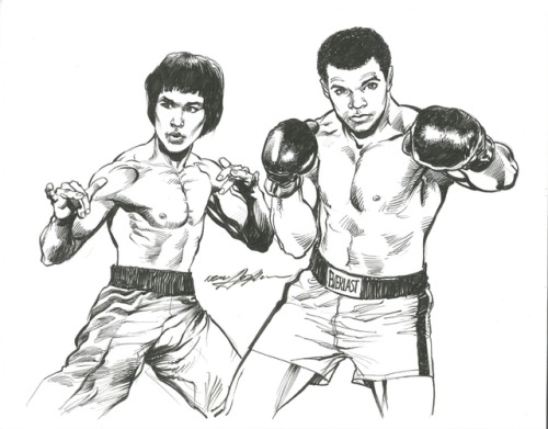 Bruce Lee and Muhammad Ali by Neal Adams. 