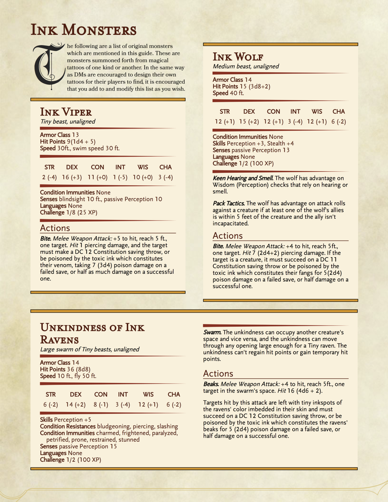 A Guide to Magical Tattoos v 10  Dungeons and dragons characters Dungeons  and dragons homebrew Dnd dragons
