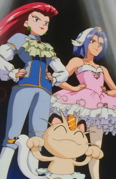 thepurplecomet: Let us appreciate the fashion goddesses that are the Team Rocket Trio!