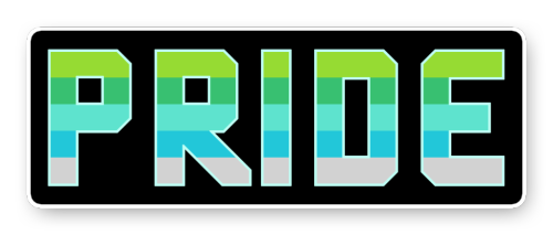 aroworlds: [image description: four block text banners of the word “pride” in a squared-