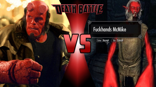 death-battle-prompts:HELLBOY vs FUCKHANDS MCMIKE@childofthewanderer