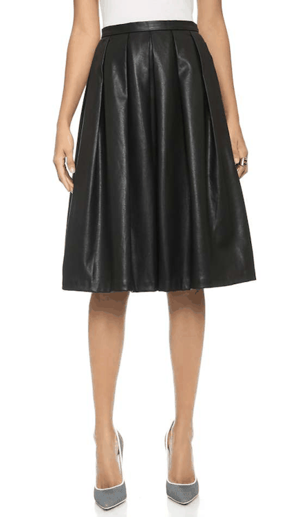 Vegan Leather Full Skirt