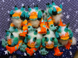 renchanworkshop:  pile of Jaspers :3 there’s 3 more of them out of picture, they will be pictured when I’ll finish plushies which are bundled with them in the same orders :) new batch is open for orders here https://www.etsy.com/listing/459517098 though