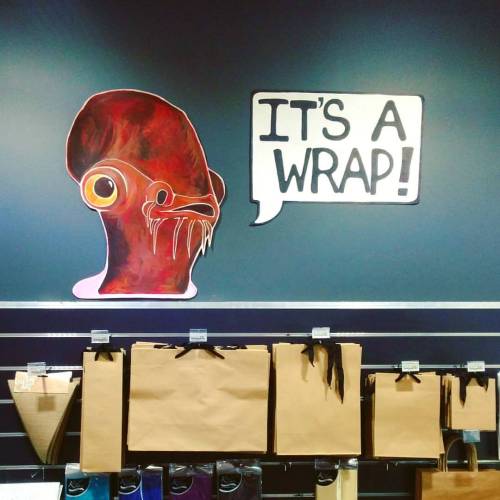 I made a very important sign for the gift wrap section at work. . . . #starwars #ITSATRAP #imadeathi