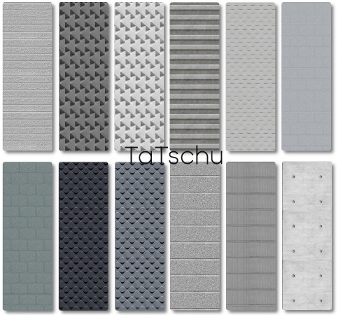 New concrete Wall Collection for your Sims!- concrete Walls in 12 Swatches- Base Game comp.- seamles