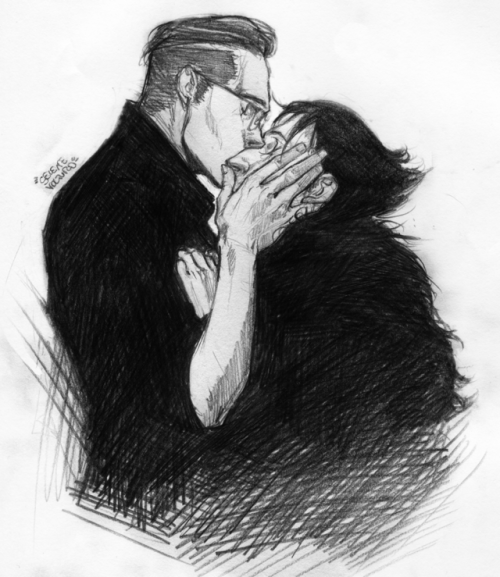 moku-youbi: nygmobblepot-fanart: #Nygmobblepot1001kisses 40-sweet kiss sketched ❤️ 1 - 2 - 3 - 4 - 5