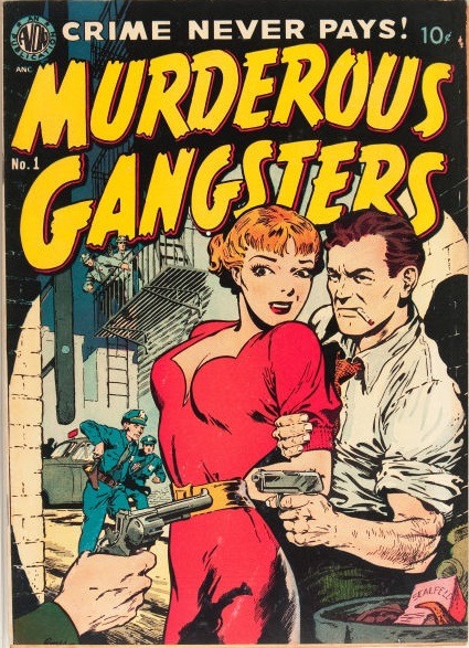 wonderful-strange:  mudwerks: (via Murderous Gangsters #1 (Avon, 1951) CGC FN 6.0 Cream to | Lot #13334 | Heritage Auctions) Murderous Gangsters #1 (Avon, 1951) CGC FN 6.0 Cream to off-white pages. Features stories about Pretty Boy Floyd and Legs Diamond.