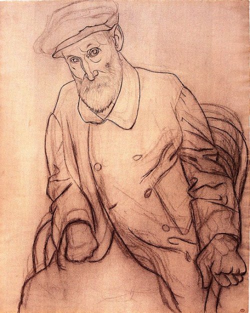 Portrait of Pierre Auguste Renoir, 1919, Pablo PicassoMedium: charcoal,pencil,paper