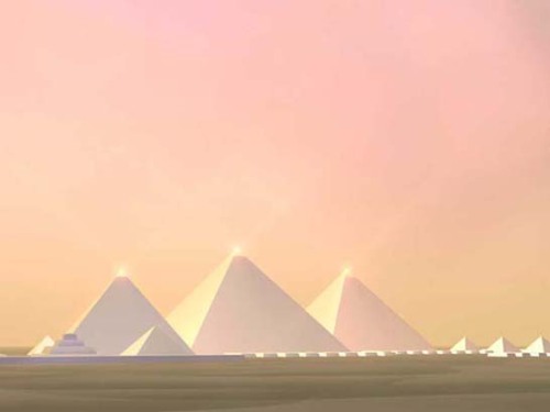 Fun History Fact, Originally the Great Pyramids were bright white with a shiny gold top.  This was b